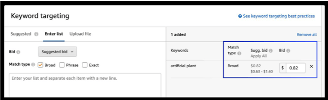 keyword targeting amazon