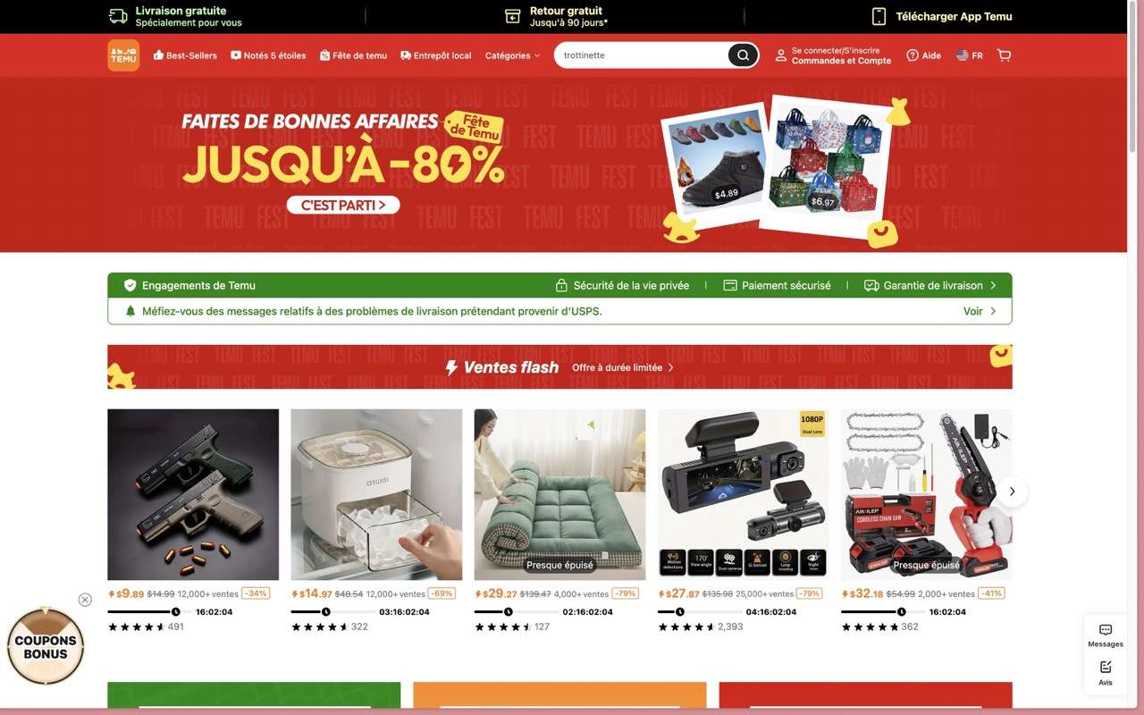 Temu Homepage