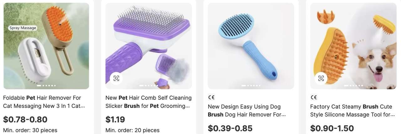 Self-Cleaning Pet Brushes