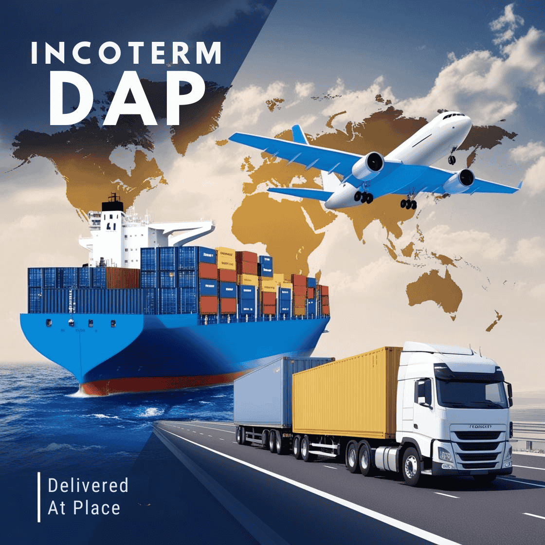 modern minimalist infographic showing DAP Incoterm