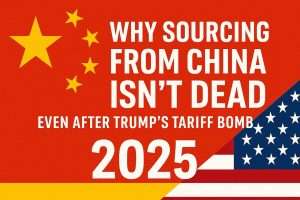 Bold thumbnail image showing “China Sourcing 2025” with visual emphasis on Trump’s tariffs and HAI International Holding strategies